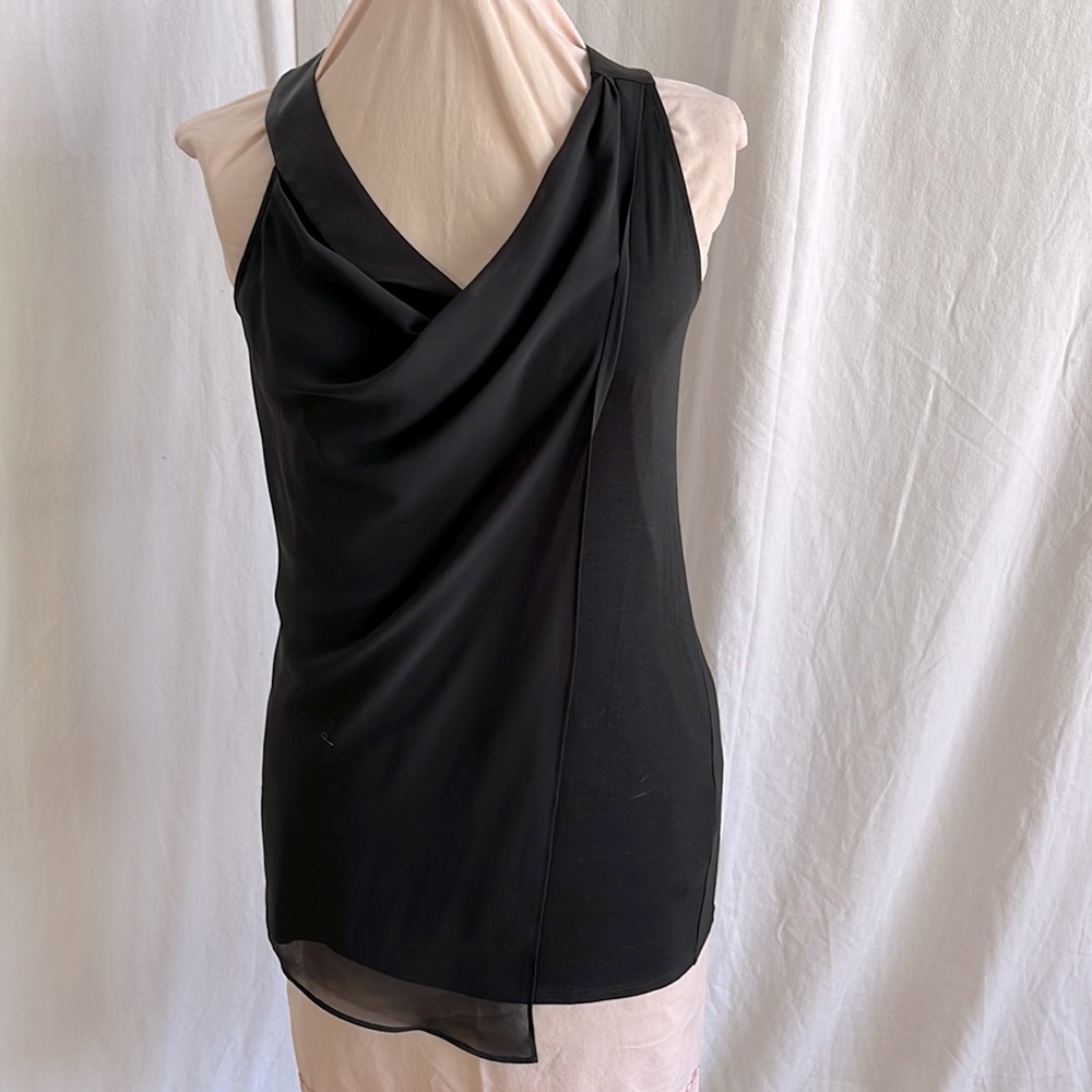White House Black Market Deep V Neck Sleeveless Top Blouse